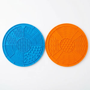 2-Pack Silicone Dog Lick Mat for Anxiety Relief - Slow Feeder Enrichment Mat with Strong Suction Cups for Grooming