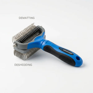 PAKCH Professional 2-in-1 Double-Sided Pet Deshedding Brush and Dematting Comb for Dogs and Cats - Reduces Shedding by 95% - | PAKCH Pet Supplies
