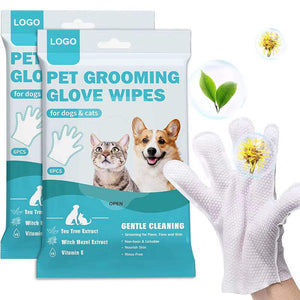 PAKCH Hypoallergenic Pet Glove Wipes 12-Pack - Professional Pet Supplies for Grooming, Travel and Comfortable Daily Care Solutions | PAKCH Pet Supplies