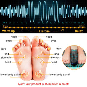 EMS Foot Massage Pad - TENS Rechargeable Electric Stimulator 6 Modes 9 Intensity