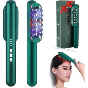 Hair Growth Massager Comb - EMS Microcurrent & LED Light Therapy for Thicker Hair