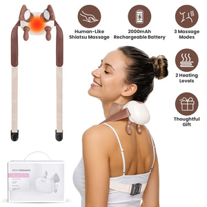 Electric Shoulder& Neck Massager with Heat Shiatsu 4D Kneading For Pain Relief