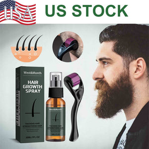 Beard Growth Kit Titanium Derma Roller Beard Regrowth Serum Thicker Facial Hair