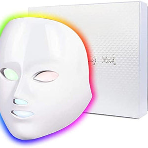 LED Face Mask Light Therapy - 7 Colors Red Light Therapy for Face & Neck, Anti-Aging